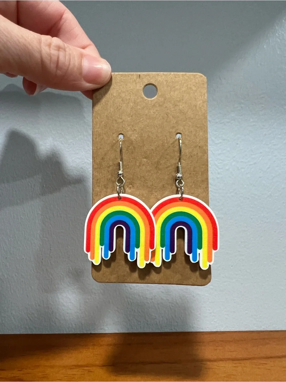 Rainbow Dangle Hook Earrings NWOT Pride Gay Lesbian Bisexual Transgender LGBTQ